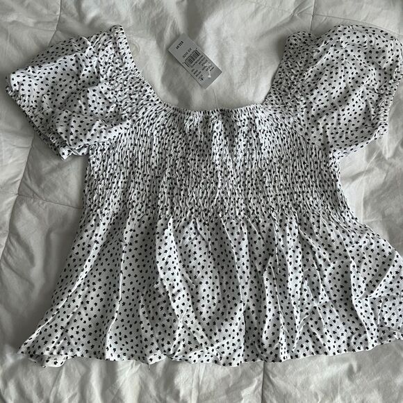 la hearts pacsun black and white puff short sleeve top - Picture 3 of 6